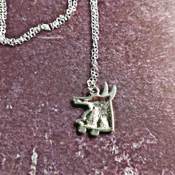Silver Egyptian Anubis Head Necklace - Picture 3 of 3
